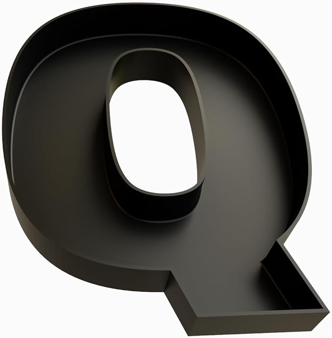 Hard Plastic Reusable Fillable Letters Numbers Serving Trays for Party Decoration (Q, Black)