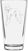 Bedlington Terrier Custom Personalized Dog Themed Etched All Purpose 16oz Pint Glass