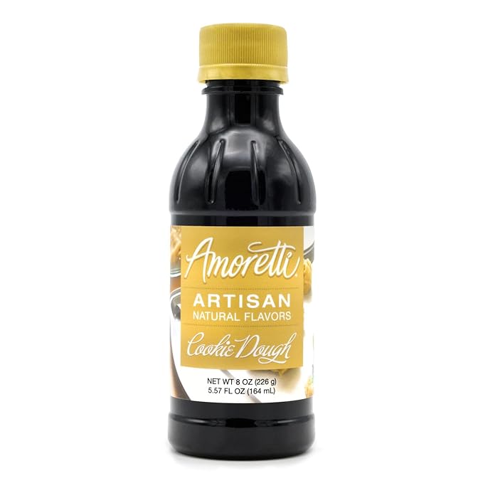 Amoretti - Natural Cookie Dough Artisan Flavor Paste, 8 oz, Perfect For Ice Cream, Beverages, Cakes, and more, Preservative Free, Vegan, Gluten Free, No Artificial Sweeteners, Highly Concentrated