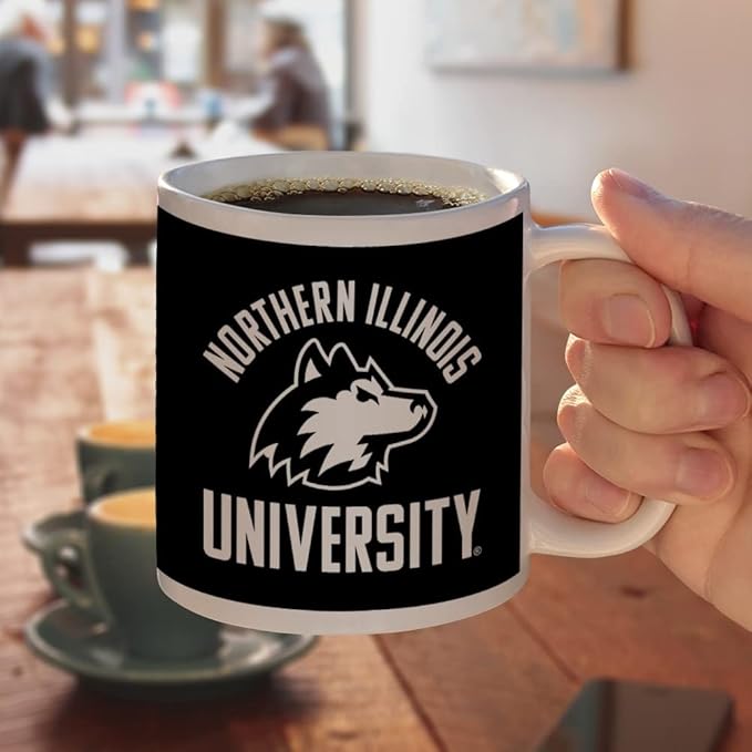 Northern Illinois University Huskies Ceramic Coffee Mug, Novelty Gift Mugs for Coffee, Tea and Hot Drinks, 11oz, White