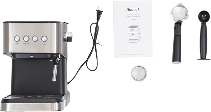1050W Coffee Machine, Small Drip Coffee Machine with Steam Nozzle, 15-20Bar Semi-automatic Coffee Machine with 50.73oz Water Tank, 30-45 Seconds Fast Heating