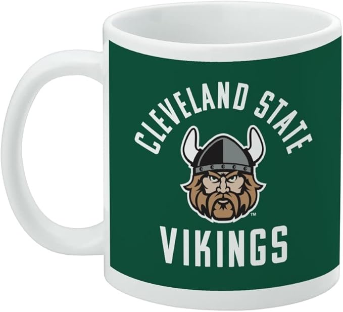 Cleveland State University Vikings Logo Ceramic Coffee Mug, Novelty Gift Mugs for Coffee, Tea and Hot Drinks, 11oz, White