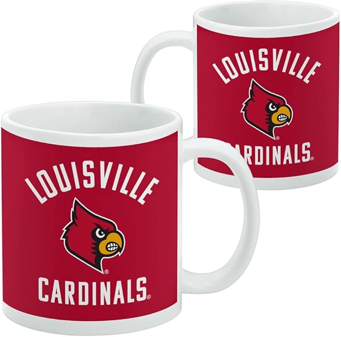 University of Louisville Cardinals Ceramic Coffee Mug, Novelty Gift Mugs for Coffee, Tea and Hot Drinks, 11oz, White