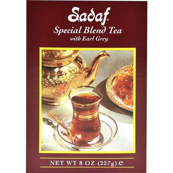 Sadaf Earl Grey Tea | Loose Leaf Special Blend Earl Grey Ceylon Black Tea | Product harvested in Sri Lanka | 8 Oz Box