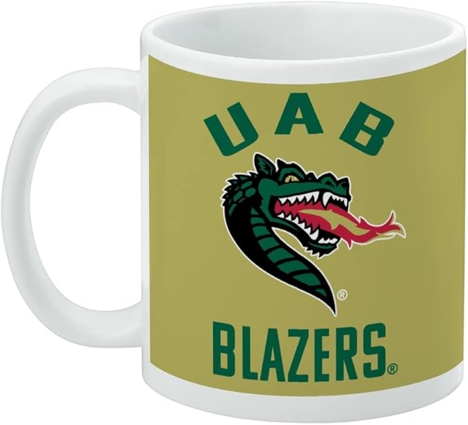 Alabama at Birmingham Blazers Logo Ceramic Coffee Mug, Novelty Gift Mugs for Coffee, Tea and Hot Drinks, 11oz, White