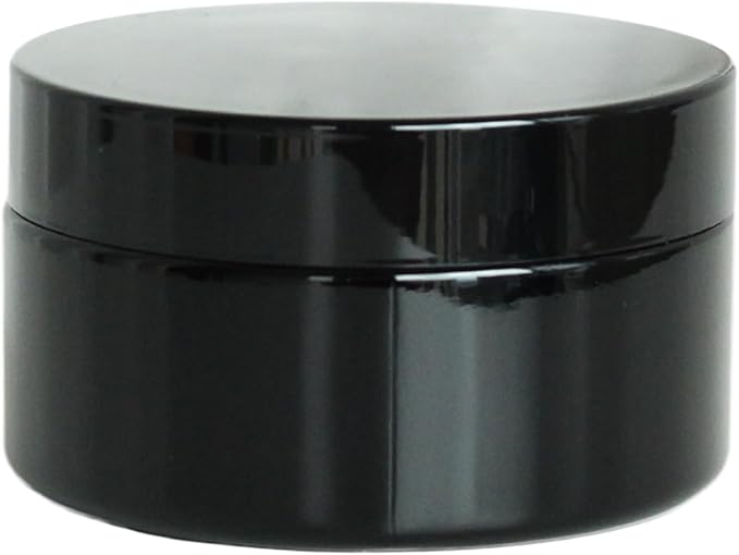 Black Glass Smell Proof Storage Jar 150ml Wide Mouth Airtight UV Protection Container for Spice Coffee