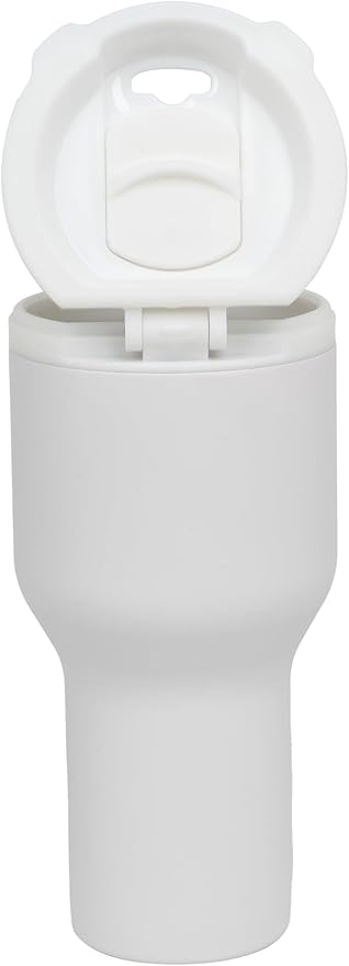 Insulated Travel Tumbler, White, Stainless Steel with Lid