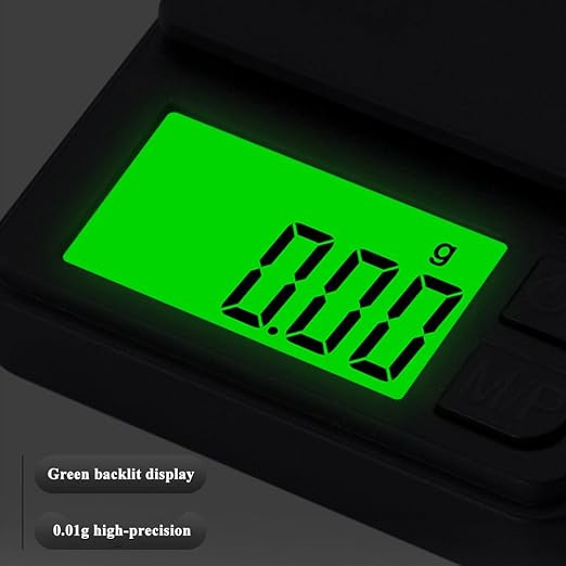 Digital Pocket Scales, Portable Precision Gram Scales, Mini Food Scale, Jewelry Scale, Kitchen Scale, with Backlit LCD, 7 Units and Tare Function, for Coffee, Tea, Gold, with Batter (300g/0.01g)