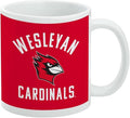 Wesleyan University Cardinals Logo Ceramic Coffee Mug, Novelty Gift Mugs for Coffee, Tea and Hot Drinks, 11oz, White