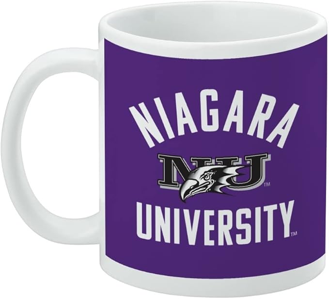 Niagara University Purple Eagles Logo Ceramic Coffee Mug, Novelty Gift Mugs for Coffee, Tea and Hot Drinks, 11oz, White