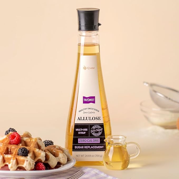 Q.one Trusweet Allulose Syrup 700g (24.69oz) – Zero Calorie Sweetener, Sugar-Free, Zero Net Carbs, Sugar Substittue, Cooking, Baking