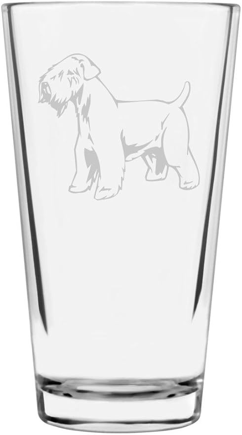 Soft Coated Wheaten Terrier Dog Themed Etched All Purpose 16oz Pint Glass