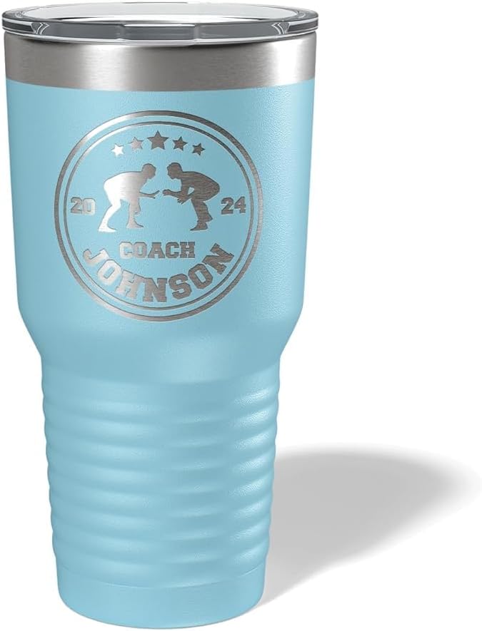 Wrestling Coach gifts, Tumbler, Coach tumbler, Wrestling gifts, Coach Beer glass, Coach gift, Coach gifts, Wrestling Coach (Wrestling Circle, Sky Blue, Wrestling Hexagon 30oz Black)
