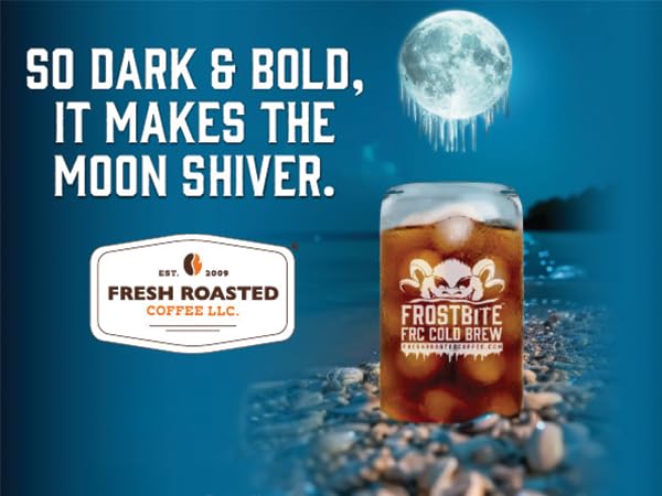 Fresh Roasted Coffee, Organic Dark & Bold Frostbite Cold Brew | USDA Organic, Kosher | Dark Roast | 12 oz Whole Bean