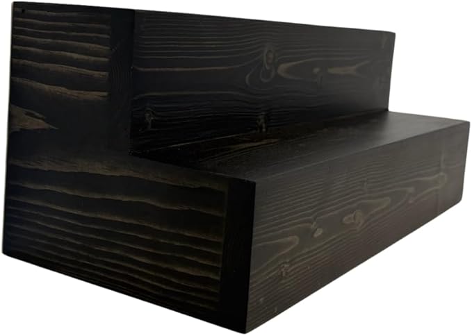 Tiered Bottle Shelf | 2 Tier Liquor Bottle Display | Bar Organization | Display Shelf | Wine Shelf | Bar Display | Kitchen Counter Shelf (36, Black)