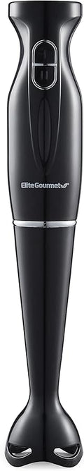 Elite Gourmet EHB1023 Immersion Hand Blender 300 Watts 2 Speed Mixing with Detachable Blades, Detachable Wand Stick Mixer, Smoothies, Baby Food, Soup, Black