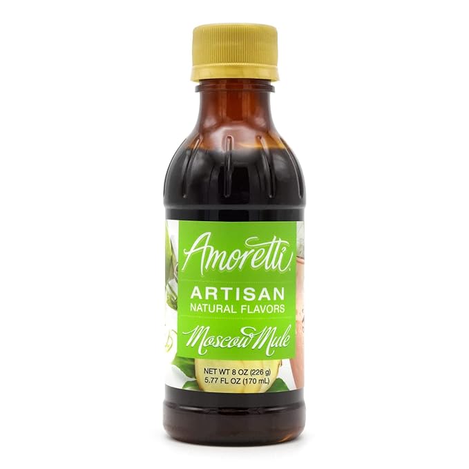 Amoretti - Natural Moscow Mule Artisan Flavor Paste, 8 oz, Perfect For Ice Cream, Beverages, Cakes, and more, Preservative Free, Vegan, Gluten Free, No Artificial Sweeteners, Highly Concentrated