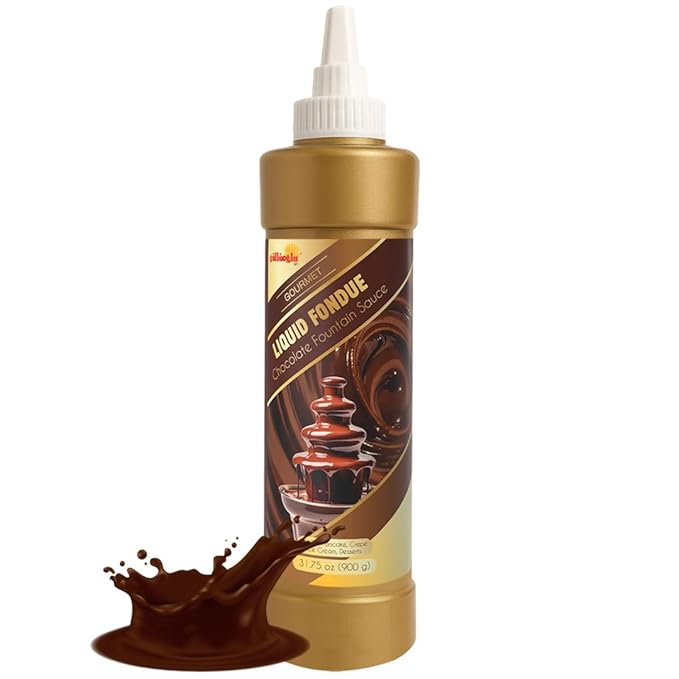 Gulluoglu Topping Sauce – Liquid FonduDessert Sauce, 30.42 fl oz 900g | Squueze Bottle | Perfect for Ice Cream, Cakes & Coffee, Topping (6 pack, Liquid Fondu)