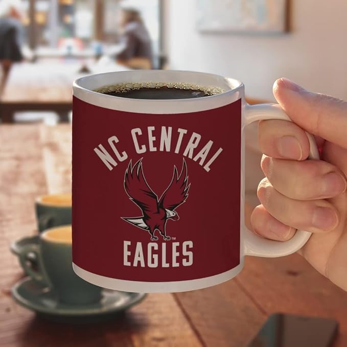 North Carolina Central Eagles Logo Ceramic Coffee Mug, Novelty Gift Mugs for Coffee, Tea and Hot Drinks, 11oz, White