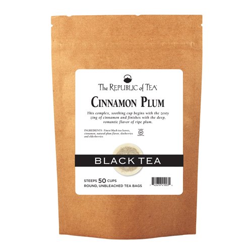 The Republic of Tea Cinnamon Plum Black Tea, 50 Tea Bag Refill