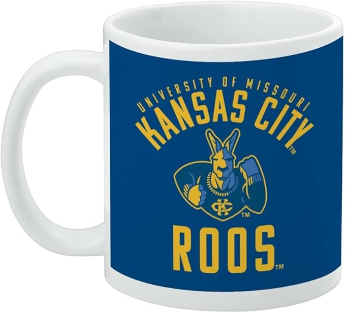 University of Missouri - Kansas City Kangaroos Logo Ceramic Coffee Mug, Novelty Gift Mugs for Coffee, Tea and Hot Drinks, 11oz, White