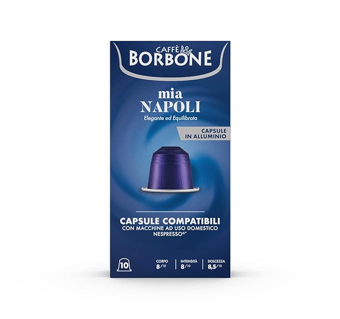 Caffè Borbone Mia Napoli Aluminum Capsules Compatible with Nespresso Original Machines, Medium Roast, 100 Count