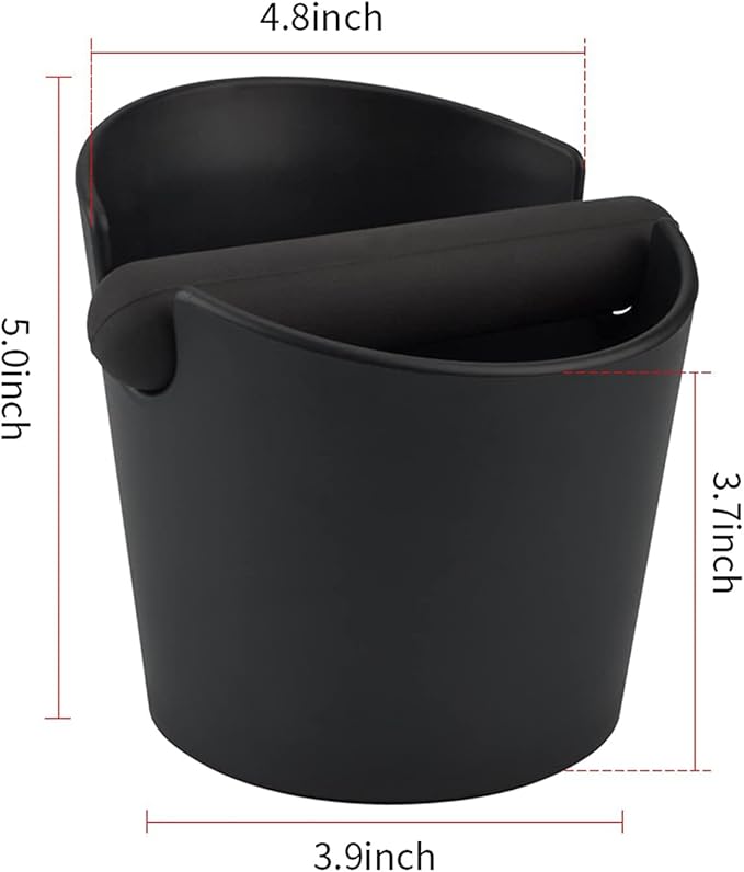 Round Coffee Knock Box 4.8 Inch Shock - Absorbent Durable Barista Style Knock Box With Removable Knock Bar and Non-Slip Base Gift