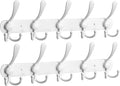 NearMoon Coat Rack Wall Mounted-2 Pack, Heavy Duty Bath Towel Hooks Stainless Steel Robe Hooks Holder, Metal Coat Hook for Towel Coat Hat Key Bathroom Bedroom Hotel Entryway (5 Hooks, White)