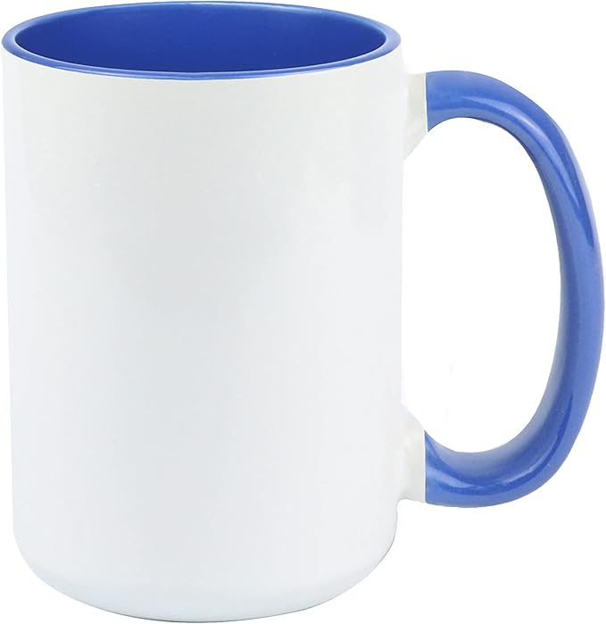 Ceramic 15oz Sublimation Coffee Mug Blue, Case of 12