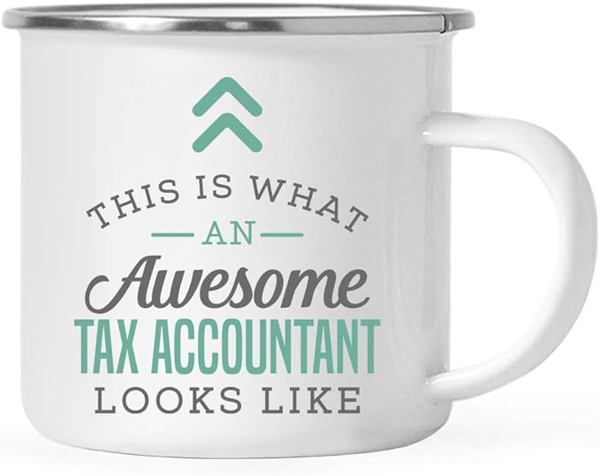 Andaz Press 11oz. Stainless Steel Campfire Coffee Mug Gift, This is What an Awesome Tax Accountant Looks Like, 1-Pack, Birthday Gift Ideas Coworker Him Her, Includes Gift Box