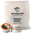Fresh Roasted Coffee, Compostable envipods, French Roast, Kosher, Dark Roast, 12 Count, K-Cup Compatible | Not for use in Ninja or Hamilton Beach Brewers