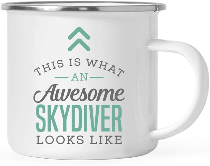 Andaz Press 11oz. Stainless Steel Campfire Coffee Mug Gift, This is What an Awesome Skydiver Looks Like, 1-Pack, Birthday Gift Ideas Coworker Him Her, Includes Gift Box