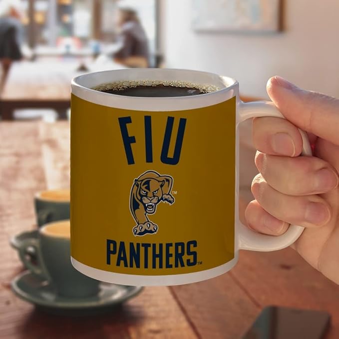 Florida International Panthers Logo Ceramic Coffee Mug, Novelty Gift Mugs for Coffee, Tea and Hot Drinks, 11oz, White