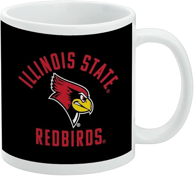 Illinois State Redbirds Ceramic Coffee Mug, Novelty Gift Mugs for Coffee, Tea and Hot Drinks, 11oz, White