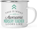 Andaz Press 11oz. Stainless Steel Campfire Coffee Mug, This Is What an Awesome Nursery Teacher Looks Like, 1-Pack, Birthday Gift Ideas for Coworker, Includes Gift Box