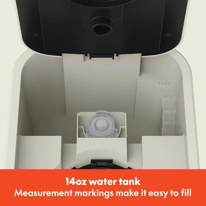 Single-Serve Bella Coffee Maker – Compact 6oz–14oz Brewer for Ground Coffee or Pods, One-Touch Operation, Adjustable Drip Tray, 35oz Water Tank, Travel Mug Friendly, Dishwasher-Safe Parts (Oatmilk)