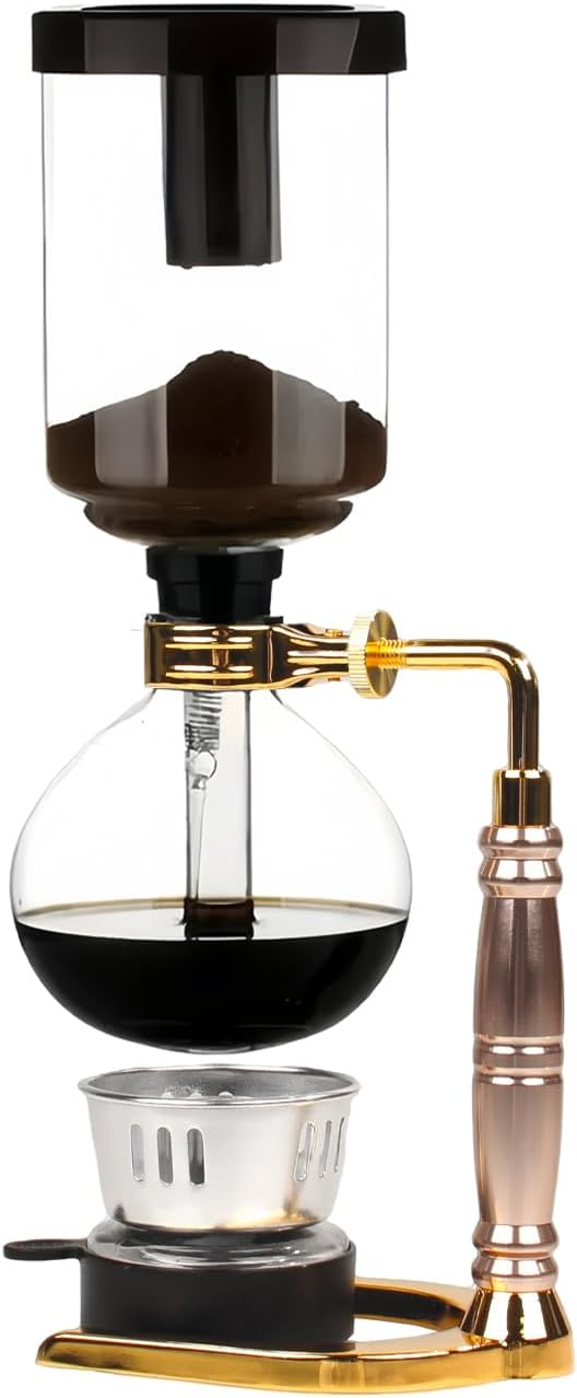 Siphon Coffee Maker Stovetop, Vacuum Syphon Coffee Machine 5 Cups with Heat-Resistant Glass Carafe & Stainless Steel Filter, Ideal for Home Use, Coffee Enthusiasts, Gift for Coffee Lovers