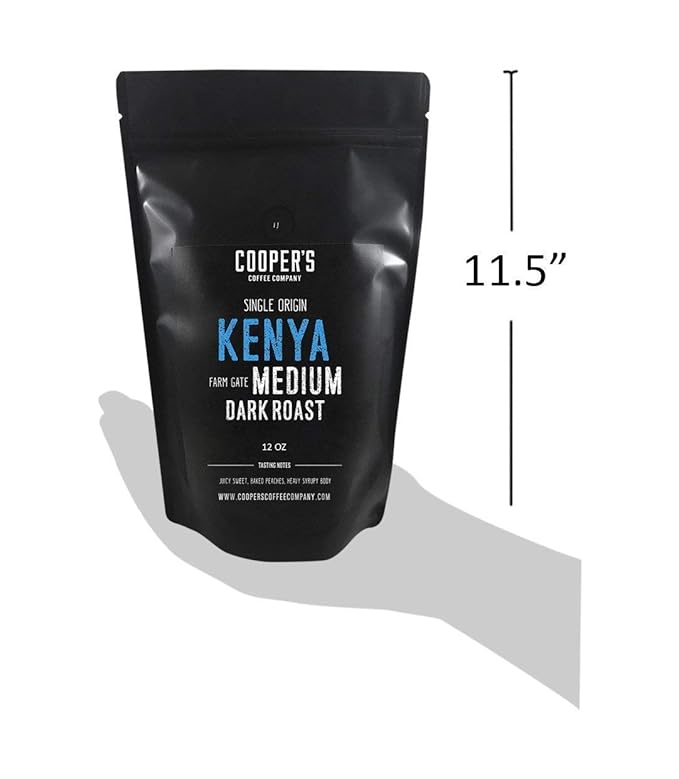 Kenya AA Medium-Dark Roast Coffee Beans, Single Origin Whole Bean or Ground Coffee, Gourmet Coffee - 2lb Bag