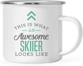 Andaz Press 11oz. Stainless Steel Campfire Coffee Mug Gift, This is What an Awesome Skiier Looks Like, 1-Pack, Birthday Gift Ideas Coworker Him Her, Includes Gift Box