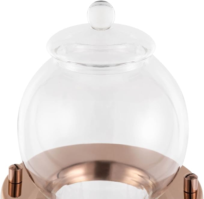 Ice Drip Coffee Maker, 600ml/20.29oz Luxury Cold Brew Coffee Maker in Stainless Steel and Borosilicate Glass, Retro-Style Coffee Maker For Serving 6-8 People At One Time (Gold)