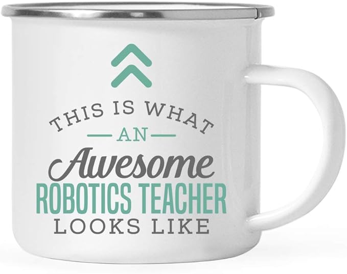 Andaz Press 11oz. Stainless Steel Campfire Coffee Mug Gift, This is What an Awesome Robotics Teacher Looks Like, 1-Pack, Birthday Gift Ideas Coworker Him Her, Includes Gift Box