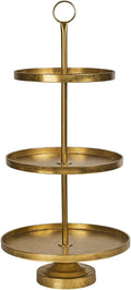 December Diamonds 30" Gold Tiered Dessert Tray – Elegant Holiday Serveware Display
