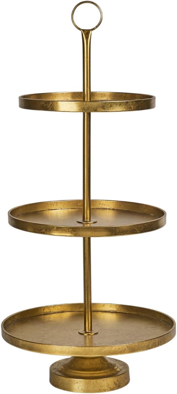 December Diamonds 30" Gold Tiered Dessert Tray – Elegant Holiday Serveware Display