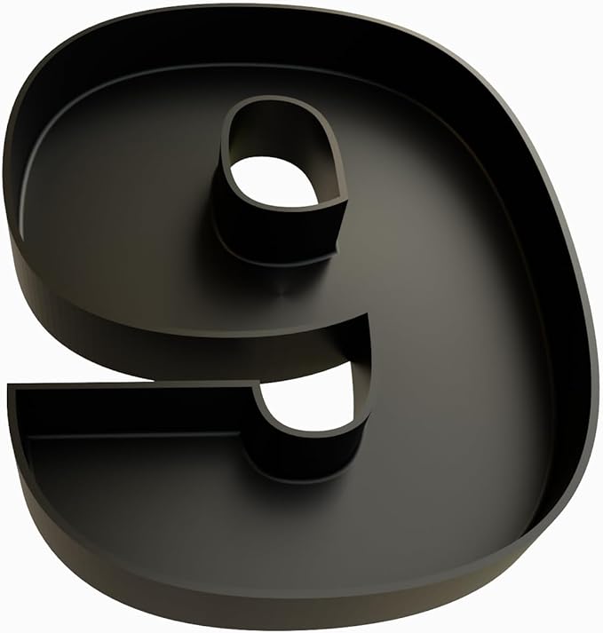 Hard Plastic Reusable Fillable Letters Numbers Serving Trays for Party Decoration (9, Black)