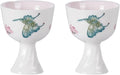 KAMMAK Tea Cup Set of 2 Small Tea Cups 1.4oz White Porcelain Tea Cup Set, Asian Ceramic Teacups for Home, Party, Office, Chinese Kung Fu Tea Set for Hot/Cold Drink (Playing with Butterflies)