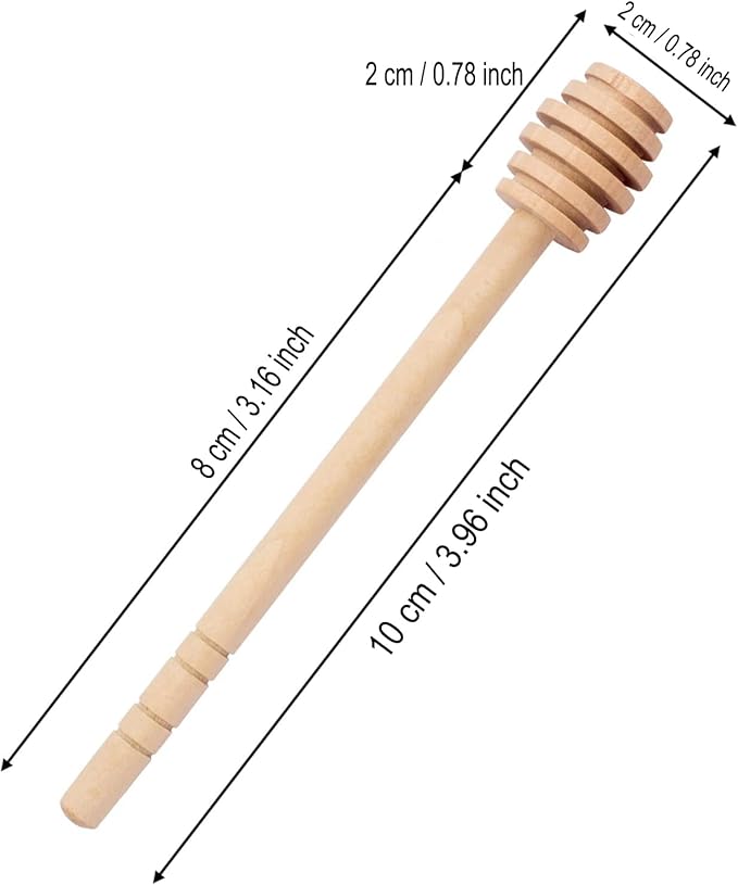 100Pcs 4inch Honey Dipper Sticks - Wooden Honey Dipper, 4 Inch Mini Honeycomb Stick, Honey Stirrer Stick for Honey Jar Dispense Drizzle Honey and Wedding Party Present