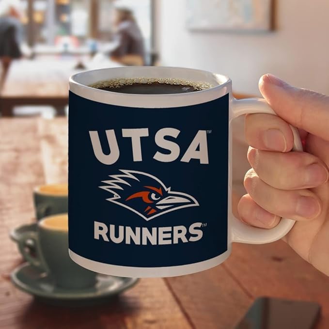 The University of Texas at San Antonio Roadrunners Logo Ceramic Coffee Mug, Novelty Gift Mugs for Coffee, Tea and Hot Drinks, 11oz, White