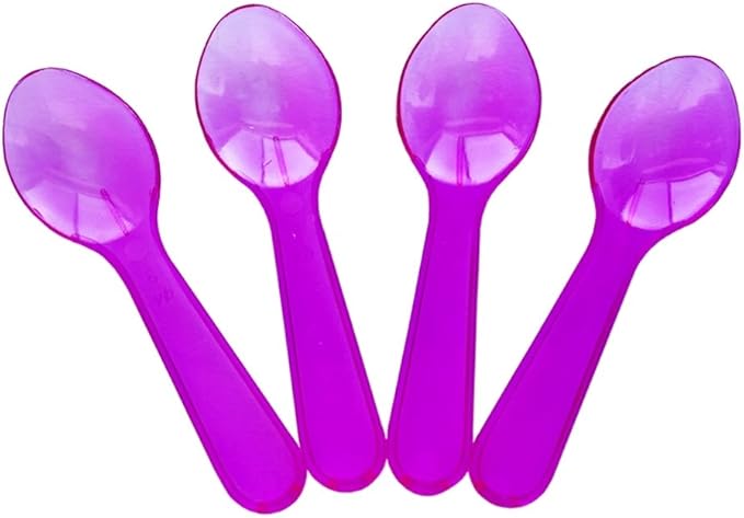 [3,000 Count] Transparent Mixed Mini Tasting Spoons - 3 Inch NEW 6 Color Disposable Plastic Spoons for Sampling Food, Ice Cream, or Spices - Frozen Dessert Supplies