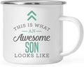Andaz Press 11oz. Stainless Steel Campfire Coffee Mug, This is What an Awesome Son Looks Like, 1-Pack, Birthday Gift Ideas for Coworker Him Her, Includes Gift Box