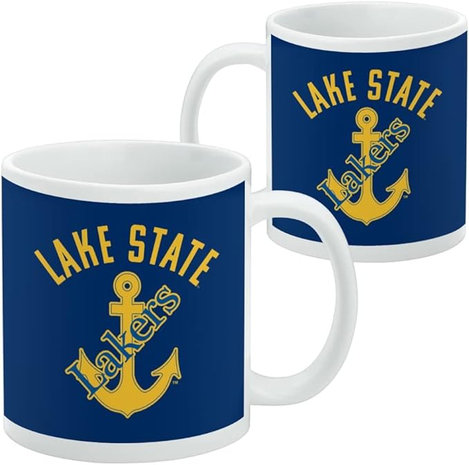 Lake Superior State University Lakers Ceramic Coffee Mug, Novelty Gift Mugs for Coffee, Tea and Hot Drinks, 11oz, White